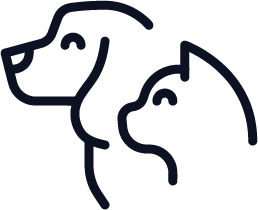 Dog and cat together icon